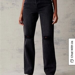 Womens NWOT PacSun Eco Black Distressed Dad Jeans | Size 26